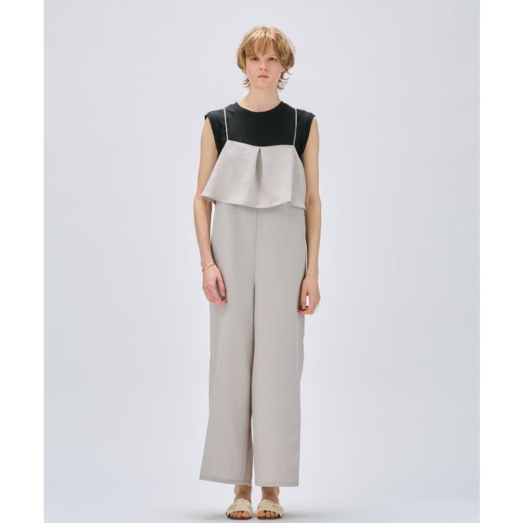 【セットアップ／手洗い可】ドライタッチタックフリルオールインワン | cloenc | 詳細画像1 