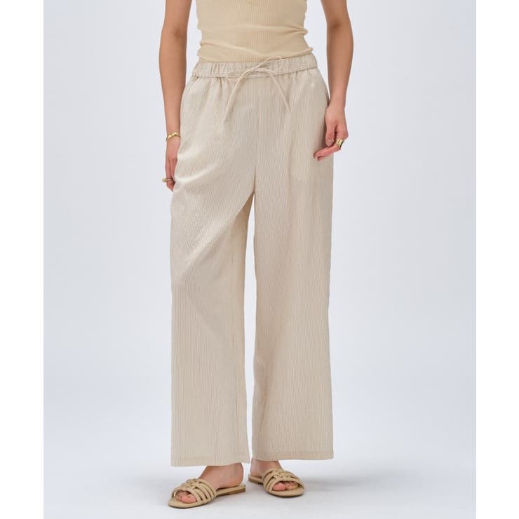 【セットアップ／手洗い可】ストライプイージーパンツ | cloenc | 詳細画像3 