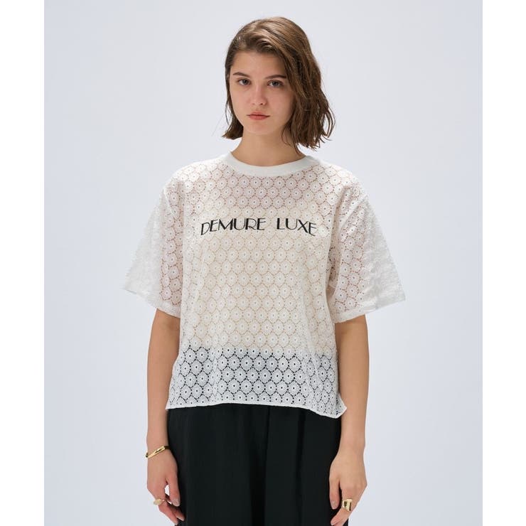 【手洗い可】レースロゴトップス | cloenc | 詳細画像2 