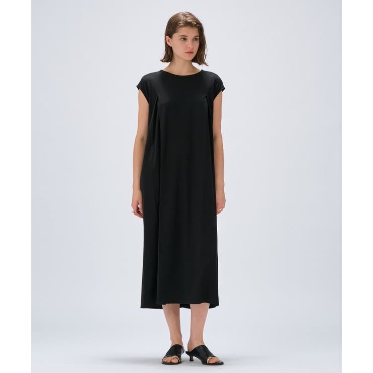 ブラック(019) | 【手洗い可】バックツイストワンピース | cloenc