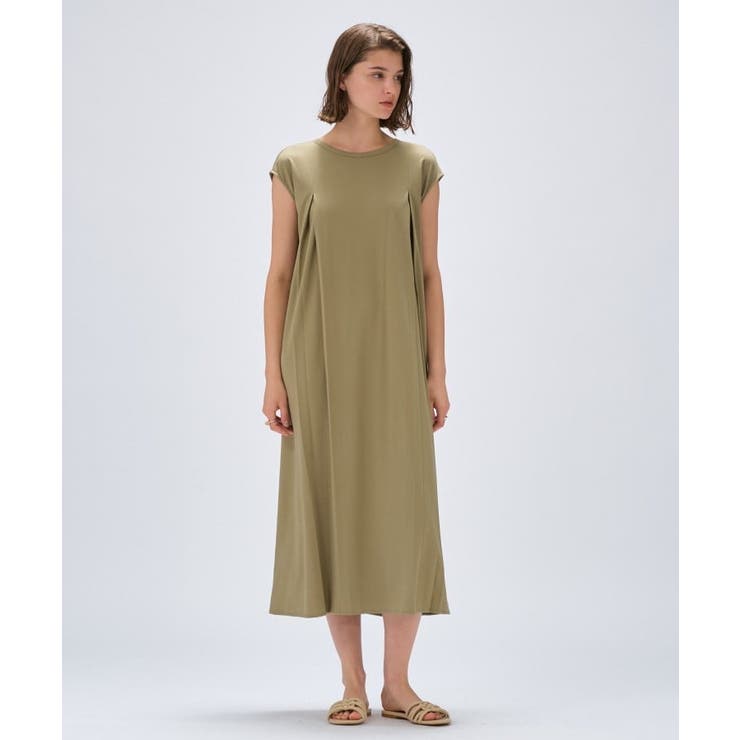 カーキ(027) | 【手洗い可】バックツイストワンピース | cloenc