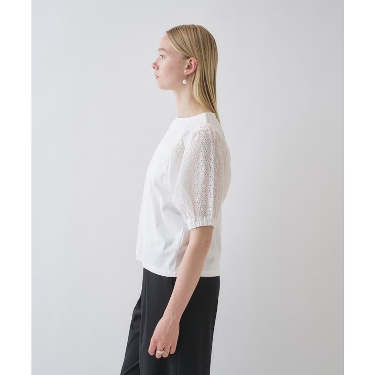 【マシンウォッシュ】レーススリーブTシャツ | cloenc | 詳細画像4 