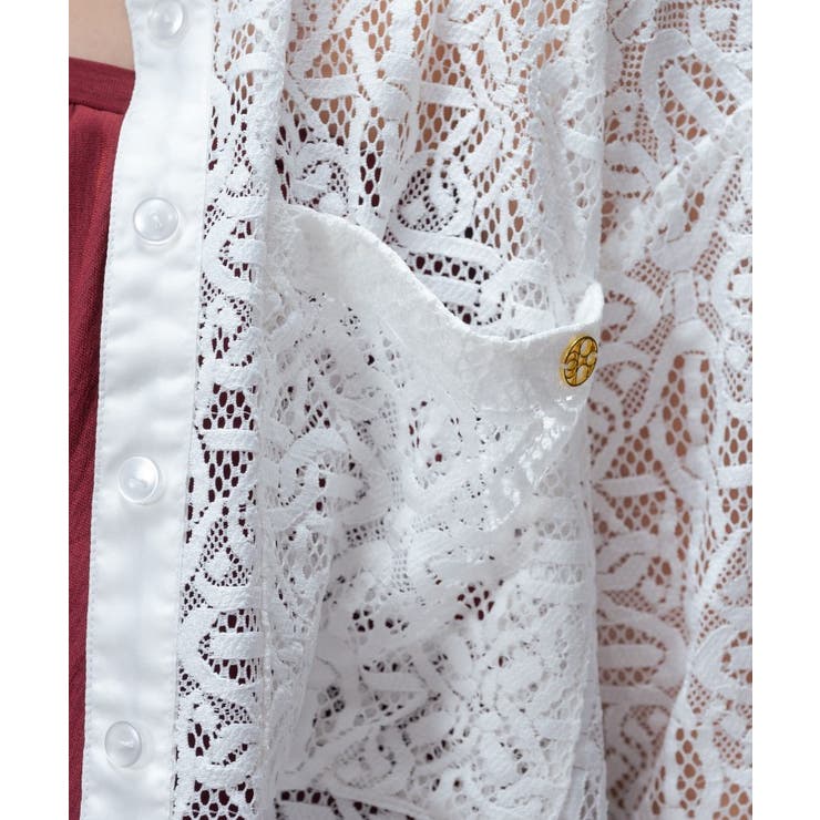 【手洗い可】ハーフスリーブレースポロトップス | cloenc | 詳細画像6 