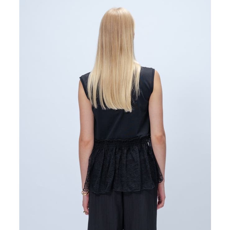 【マシンウォッシュ】レースペプラムカットソー | cloenc | 詳細画像14 