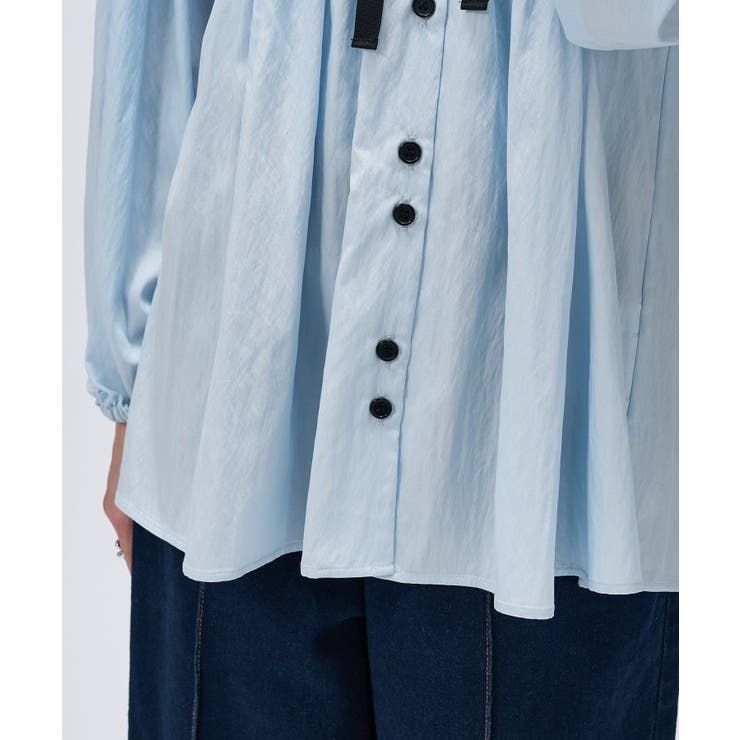 【マシンウォッシュ】リボンピンタックブラウス | cloenc | 詳細画像12 