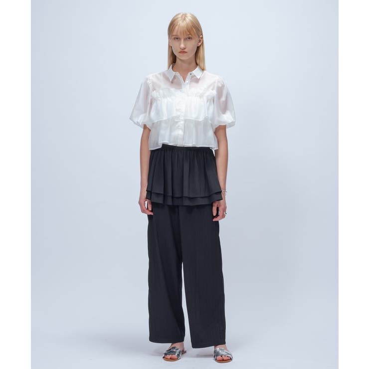 【手洗い可】シアーローンティアードブラウス | cloenc | 詳細画像2 