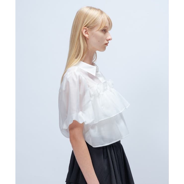 【手洗い可】シアーローンティアードブラウス | cloenc | 詳細画像3 