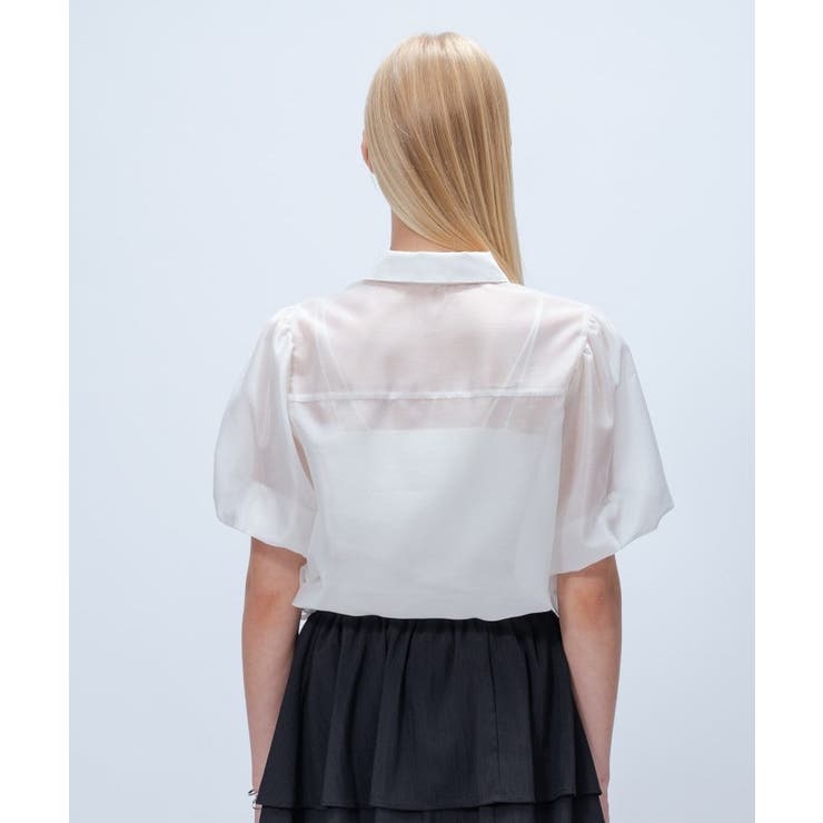 【手洗い可】シアーローンティアードブラウス | cloenc | 詳細画像4 