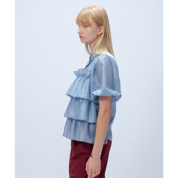 【手洗い可】シアーローンティアードブラウス | cloenc | 詳細画像19 