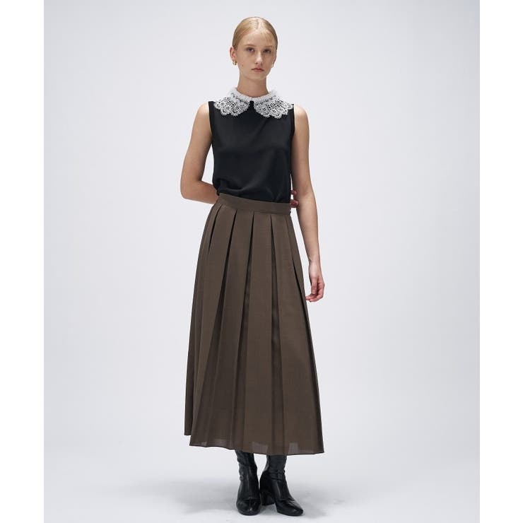 【手洗い可】ワイドプリーツスカート | cloenc | 詳細画像1 