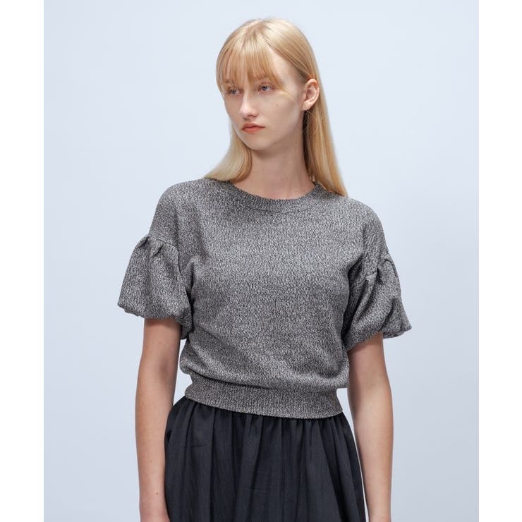 ブラック(019) | 【手洗い可】パフスリーブプルオーバー | cloenc