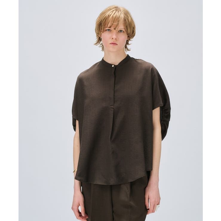 ブラウン(043) | 【セットアップ／手洗い可】ドライタッチバルーンフォルムブラウス | cloenc