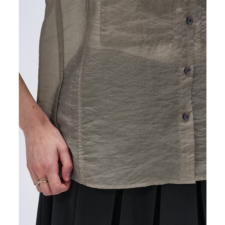 【マシンウォッシュ】シアーフレンチスリーブシャツ | cloenc | 詳細画像7 