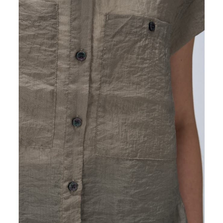 【マシンウォッシュ】シアーフレンチスリーブシャツ | cloenc | 詳細画像8 