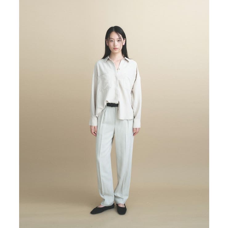 グレージュ(050) | 【手洗い可】フィブリルサテンシャツ | cloenc