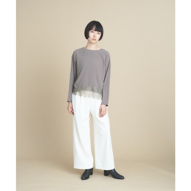 モカブラウン(042) | レースドッキングブラウス | cloenc