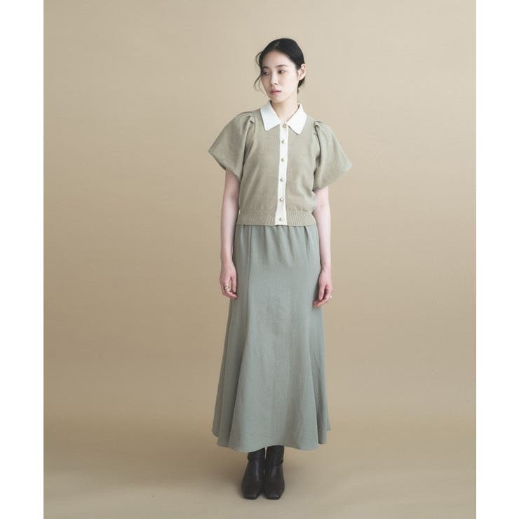 【手洗い可】バイカラーポロニット | cloenc | 詳細画像8 