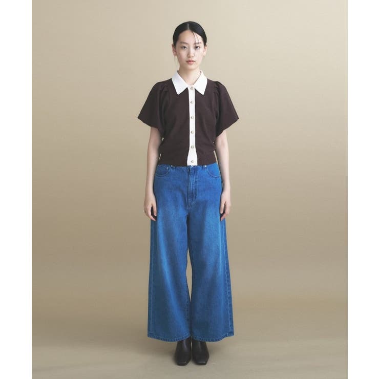 【手洗い可】バイカラーポロニット | cloenc | 詳細画像14 