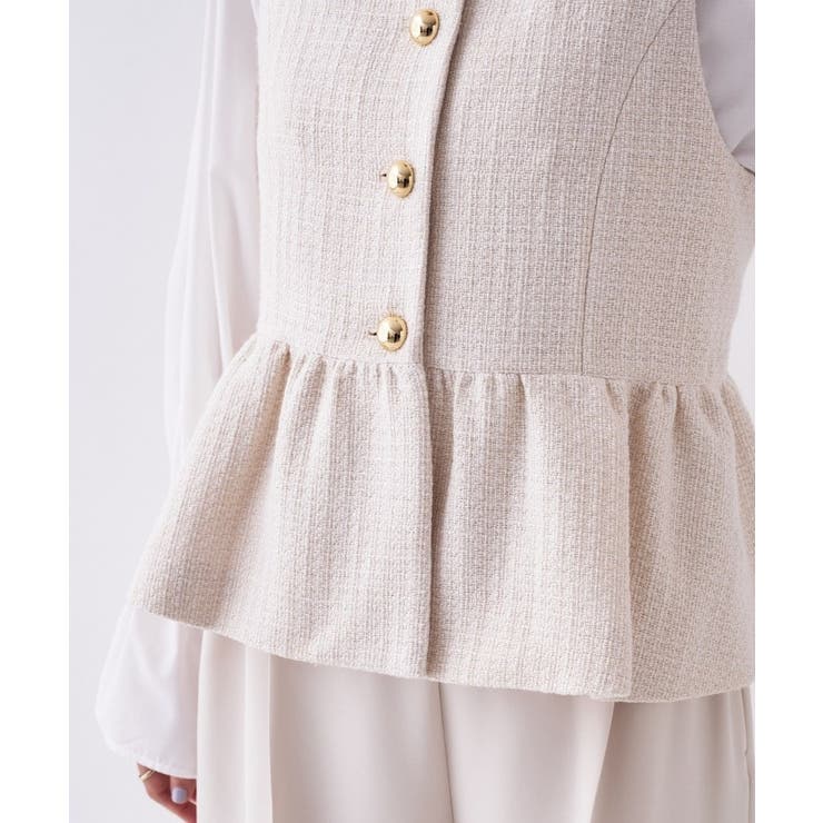 【オケージョン】ツイードペプラムジレ | cloenc | 詳細画像13 