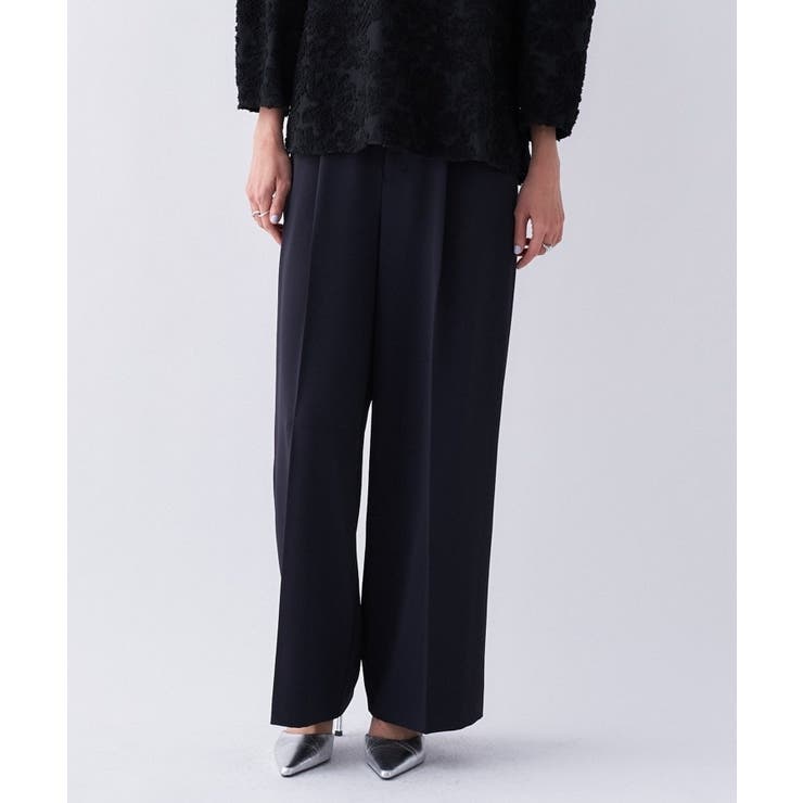 ネイビー(094) | 【防花粉／オケージョン／セットアップ】イージータックワイドパンツ | cloenc