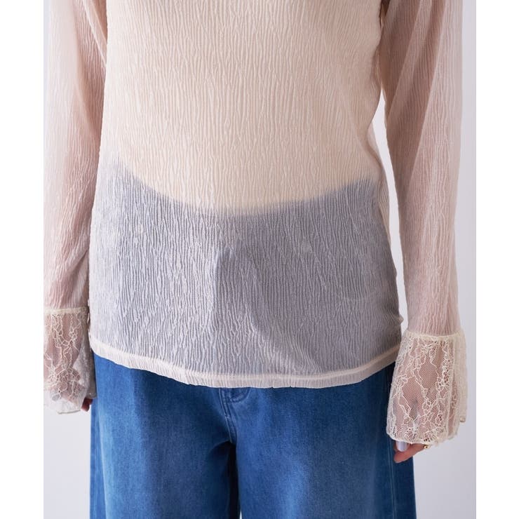 【オケージョン／手洗い可】レースシアーワッシャ―シカットソー | cloenc | 詳細画像13 