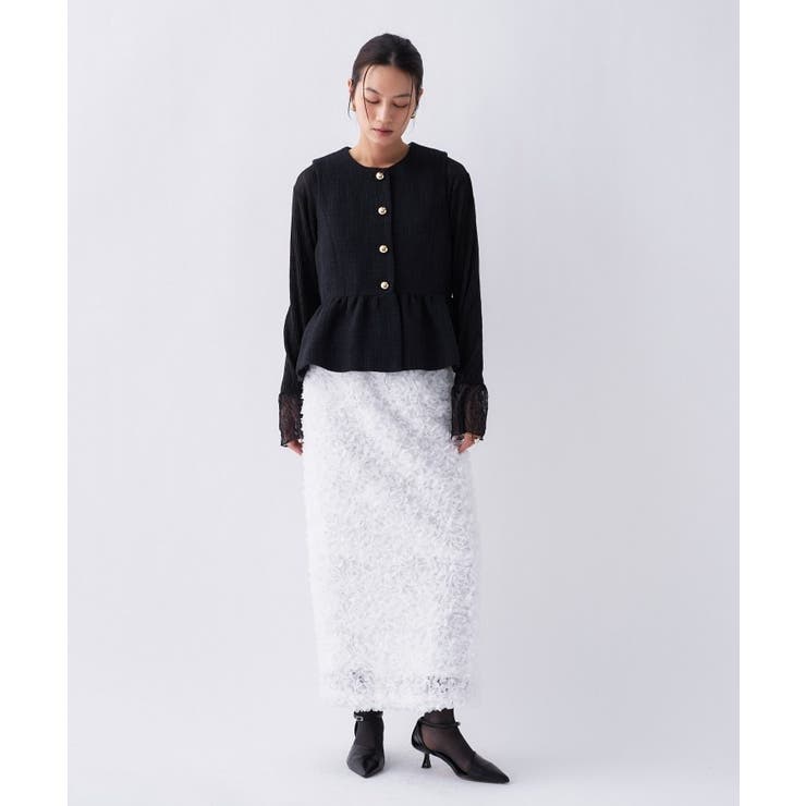 【オケージョン／手洗い可】レースシアーワッシャ―シカットソー | cloenc | 詳細画像18 