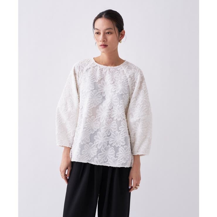 【オケージョン／手洗い可】フラワーシアージャカードシャツ | cloenc | 詳細画像4 