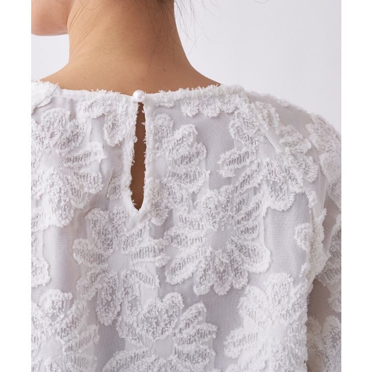 【オケージョン／手洗い可】フラワーシアージャカードシャツ | cloenc | 詳細画像10 