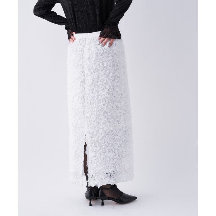 【オケージョン／手洗い可】フラワーチュールレーススカート | cloenc | 詳細画像7 