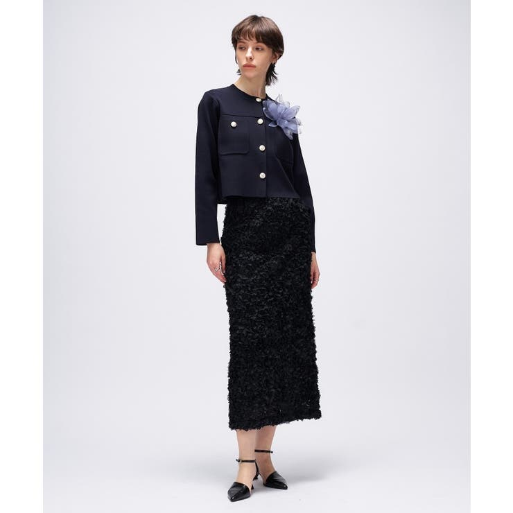 【オケージョン／手洗い可】ノーカラーニットカーディガン | cloenc | 詳細画像15 