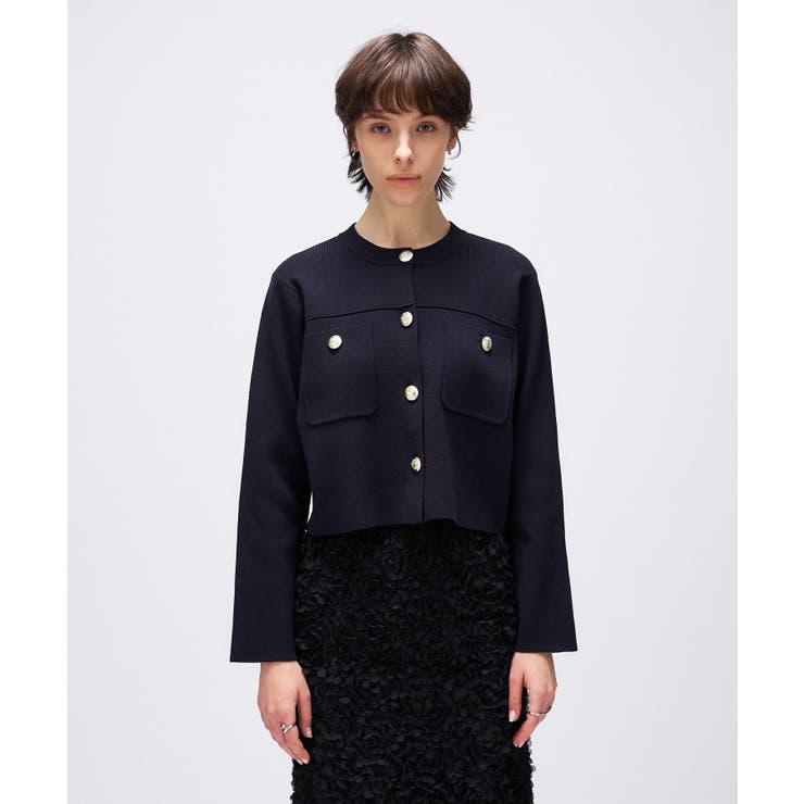 【オケージョン／手洗い可】ノーカラーニットカーディガン | cloenc | 詳細画像16 