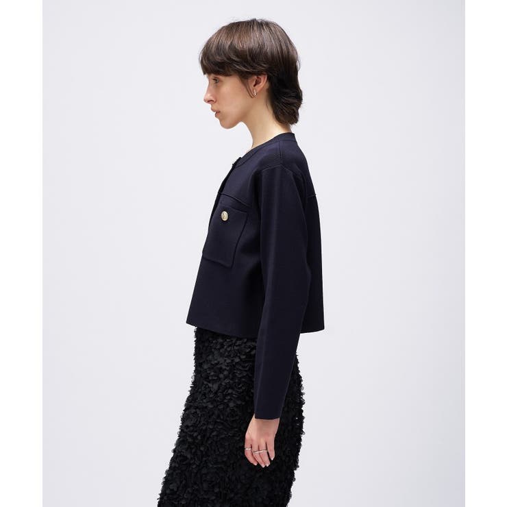 【オケージョン／手洗い可】ノーカラーニットカーディガン | cloenc | 詳細画像17 