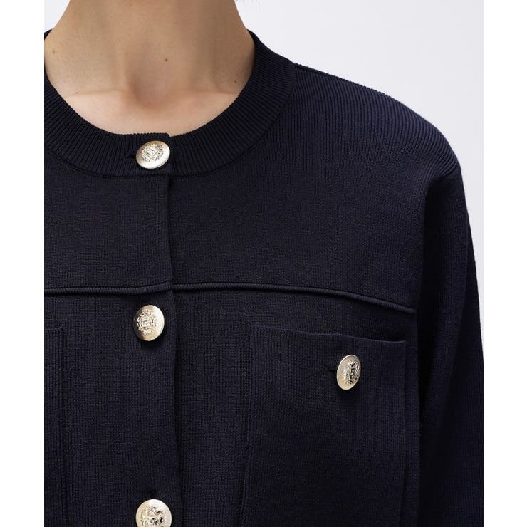 【オケージョン／手洗い可】ノーカラーニットカーディガン | cloenc | 詳細画像20 