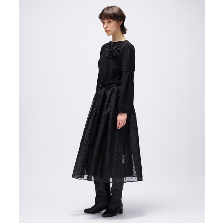 【セットアイテム オケージョン 手洗い可】ドットチュールレイヤードセットワンピー… | cloenc | 詳細画像44 