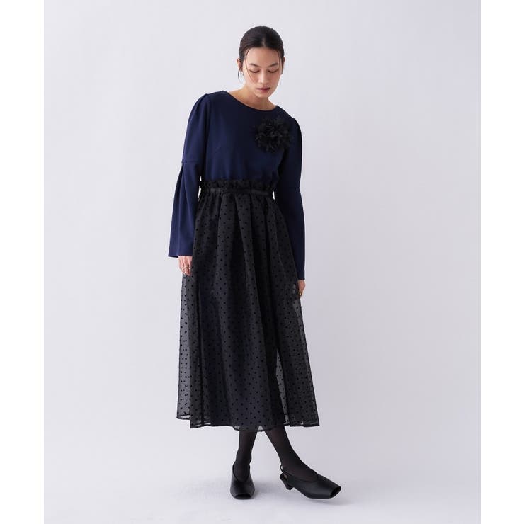 【セットアイテム オケージョン 手洗い可】ドットチュールレイヤードセットワンピー… | cloenc | 詳細画像5 