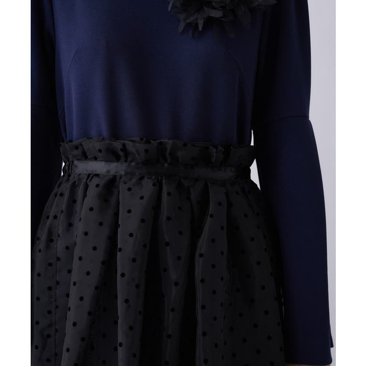 【セットアイテム オケージョン 手洗い可】ドットチュールレイヤードセットワンピー… | cloenc | 詳細画像13 