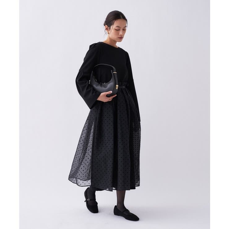 【セットアイテム オケージョン 手洗い可】ドットチュールレイヤードセットワンピー… | cloenc | 詳細画像31 