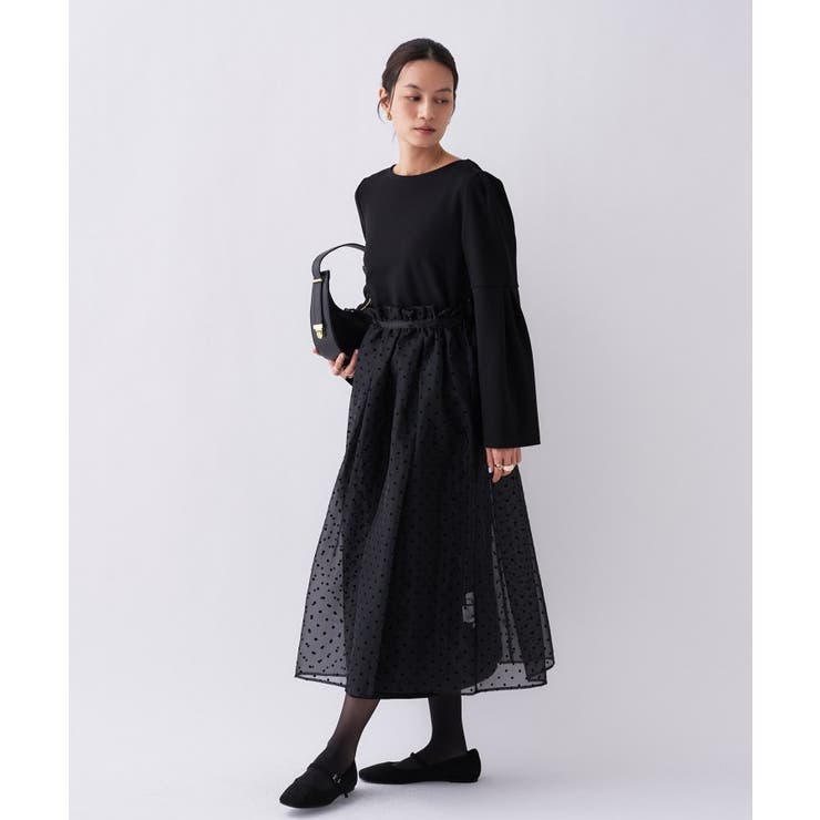 【セットアイテム オケージョン 手洗い可】ドットチュールレイヤードセットワンピー… | cloenc | 詳細画像32 