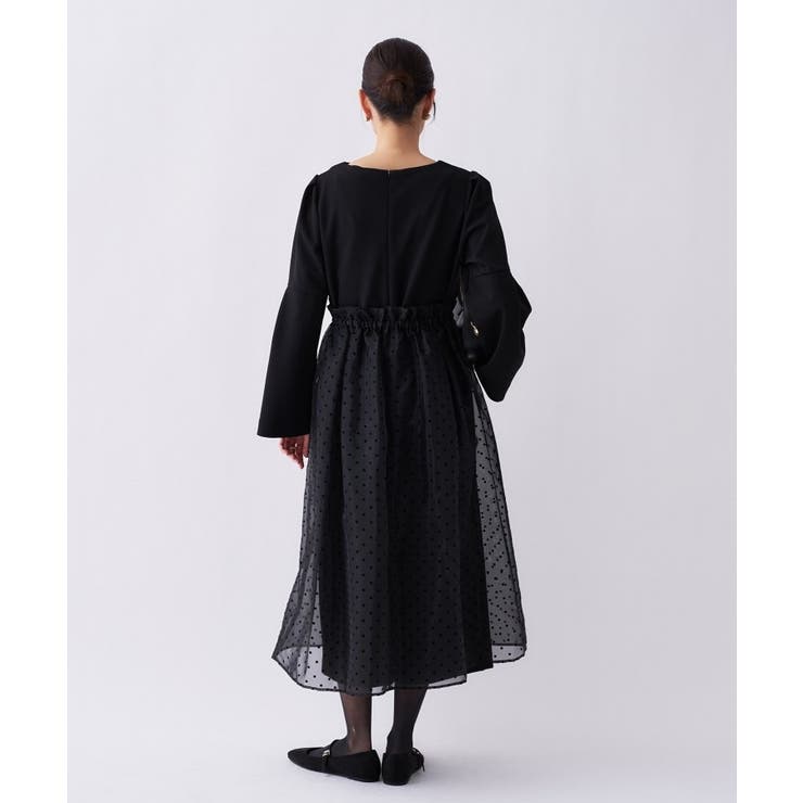 【セットアイテム オケージョン 手洗い可】ドットチュールレイヤードセットワンピー… | cloenc | 詳細画像33 