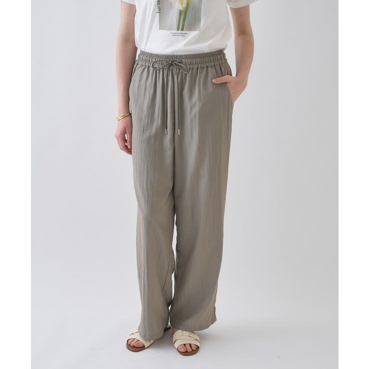 カーキ(027) | 【セットアップ／マシンウォッシュ】ナイロンワッシャーイージーパンツ | cloenc