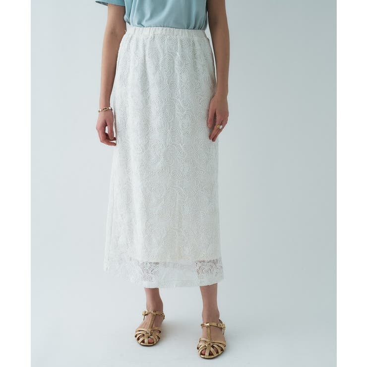 【手洗い可】レースイージーナロースカート | cloenc | 詳細画像9 