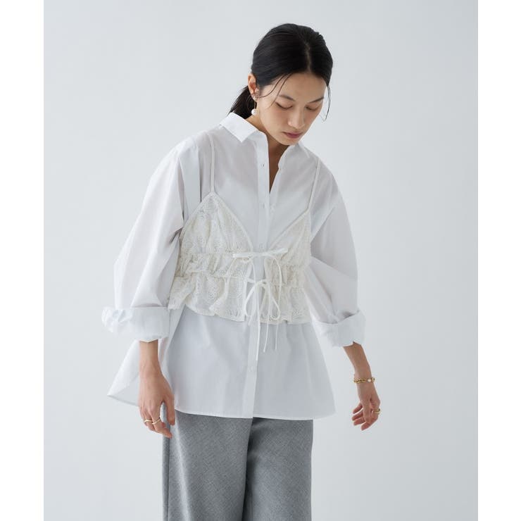 【手洗い可】シアーフラワーレースキャミソール | cloenc | 詳細画像3 