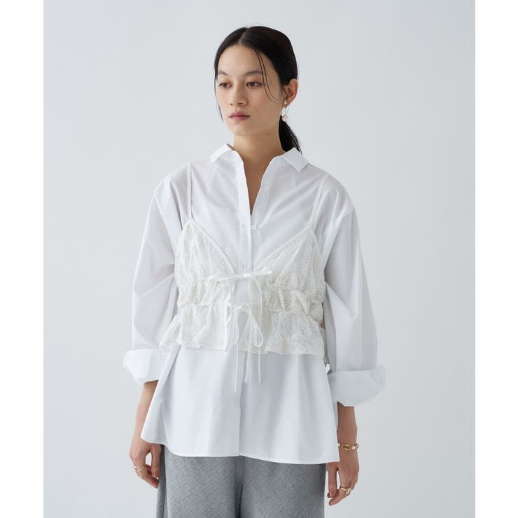 【手洗い可】シアーフラワーレースキャミソール | cloenc | 詳細画像7 