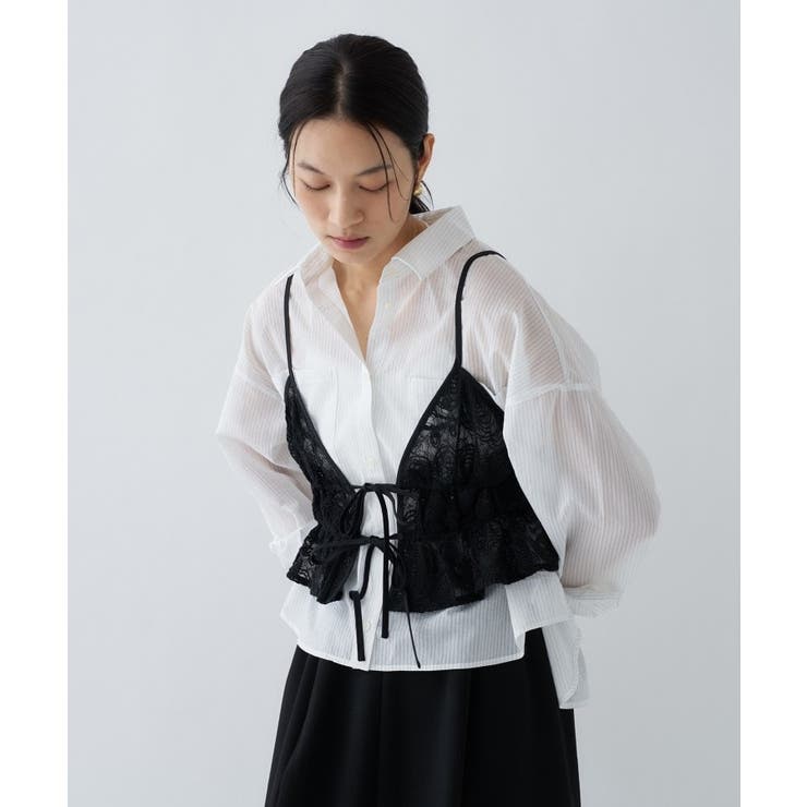 【手洗い可】シアーフラワーレースキャミソール | cloenc | 詳細画像16 