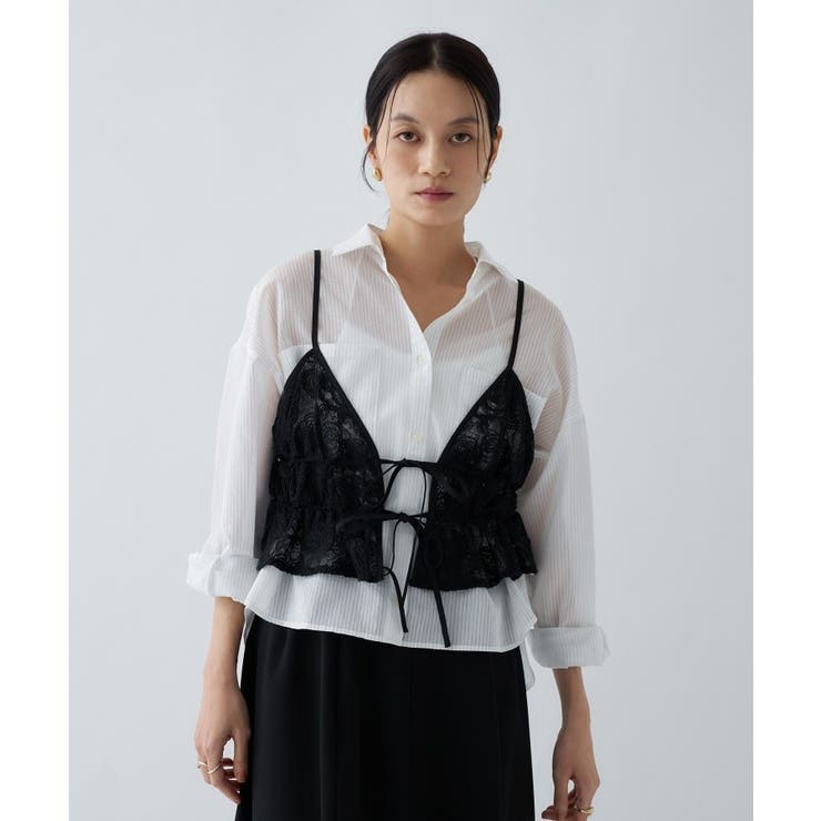 【手洗い可】シアーフラワーレースキャミソール | cloenc | 詳細画像17 