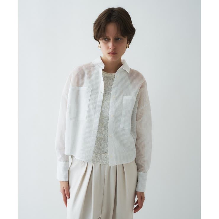 【手洗い可】シアーストライプシャツ | cloenc | 詳細画像3 