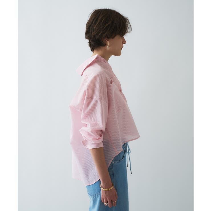 【手洗い可】シアーストライプシャツ | cloenc | 詳細画像8 