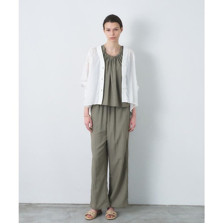 【セットアップ／マシンウォッシュ】ギャザーリボンブラウス | cloenc | 詳細画像2 