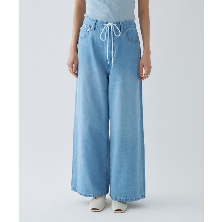 【手洗い可】ドロストイージーワイドデニムパンツ | cloenc | 詳細画像9 