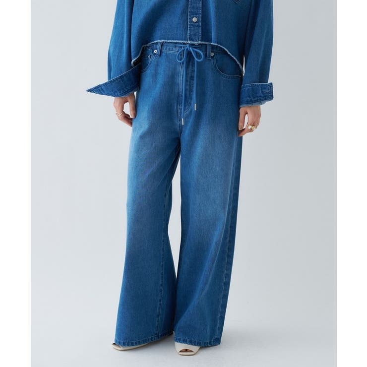 【手洗い可】ドロストイージーワイドデニムパンツ | cloenc | 詳細画像25 